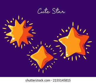 gráfico de estrellas de estilo lindo 