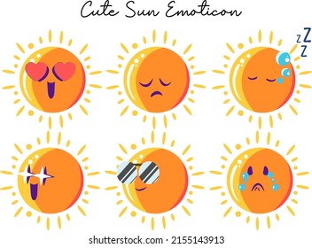 cute style sun illustration collection