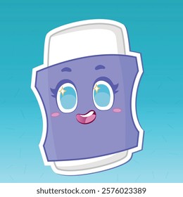 cute style vector illustration school eraser with happy face