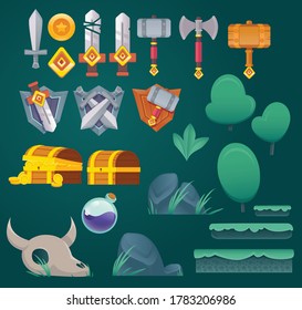 Cute styled vector game asset