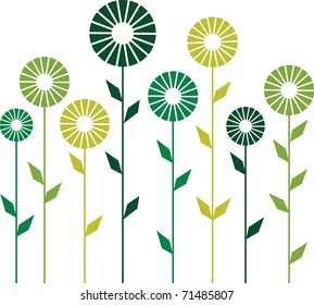 Cute stylish abstract flowers. Vector illustration