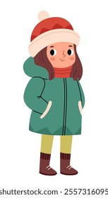 
Cute stylish girl in winter clothes.Young woman in winter outerwear, scarf in wintertime. Person wearing warm clothes, coat.