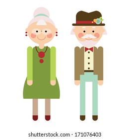 Cute stylish Grandma and Grandpa