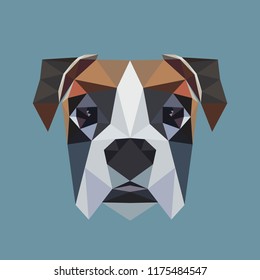Cute stylization dog. Polygonal art