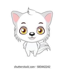 Cute stylized cartoon arctic wolf illustration ( for fun educational purposes, illustrations etc. )