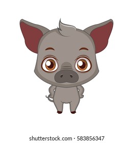 Cute stylized cartoon boar illustration ( for fun educational purposes, illustrations etc. )
