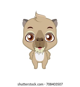 Cute stylized cartoon capybara illustration ( for fun educational purposes, illustrations etc. )
