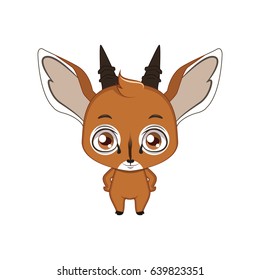 Cute stylized cartoon dik-dik illustration ( for fun educational purposes, illustrations etc. )