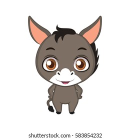 Cute stylized cartoon donkey illustration ( for fun educational purposes, illustrations etc. )