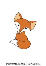 Cute stylized cartoon fox