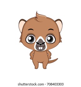 Cute stylized cartoon groundhog illustration ( for fun educational purposes, illustrations etc. )