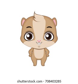 Cute stylized cartoon hamster illustration ( for fun educational purposes, illustrations etc. )