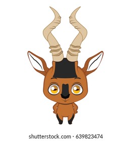 Cute stylized cartoon hartebeest illustration ( for fun educational purposes, illustrations etc. )