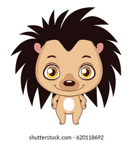 Cute stylized cartoon hedgehog illustration ( for fun educational purposes, illustrations etc. )