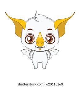 Cute stylized cartoon honduran white bat illustration ( for fun educational purposes, illustrations etc. )