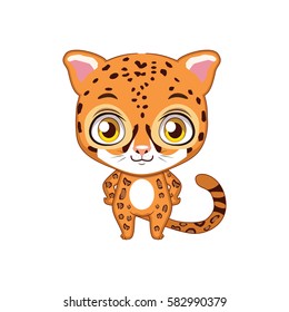 Cute stylized cartoon jaguar illustration ( for fun educational purposes, illustrations etc. )