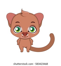 Cute stylized cartoon jaguarundi illustration ( for fun educational purposes, illustrations etc. )