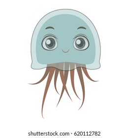 Cute stylized cartoon jellyfish illustration ( for fun educational purposes, illustrations etc. )