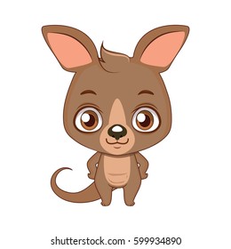 Cute stylized cartoon kangaroo illustration ( for fun educational purposes, illustrations etc. )