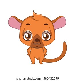 Cute stylized cartoon kinkajou illustration ( for fun educational purposes, illustrations etc. )