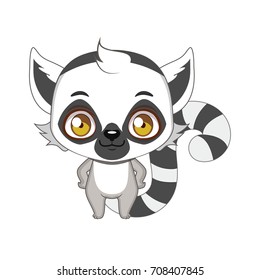Cute stylized cartoon lemur illustration ( for fun educational purposes, illustrations etc. )