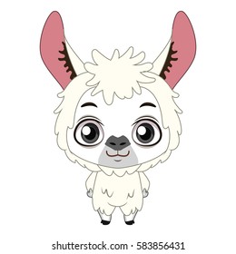 Cute stylized cartoon llama illustration ( for fun educational purposes, illustrations etc. )