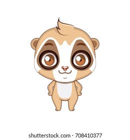 Cute stylized cartoon loris illustration ( for fun educational purposes, illustrations etc. )