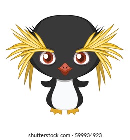 Cute stylized cartoon macaroni penguin illustration ( for fun educational purposes, illustrations etc. )