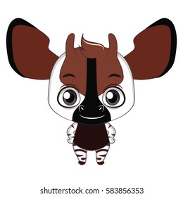 Cute stylized cartoon okapi illustration ( for fun educational purposes, illustrations etc. )