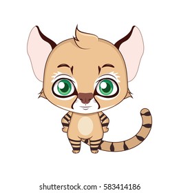 Cute stylized cartoon pampas cat illustration ( for fun educational purposes, illustrations etc. )