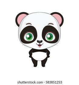 Cute stylized cartoon panda bear illustration ( for fun educational purposes, illustrations etc. )