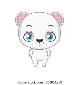 Cute stylized cartoon polar bear illustration ( for fun educational purposes, illustrations etc. )