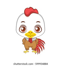 Cute stylized cartoon rooster illustration ( for fun educational purposes, illustrations etc. )