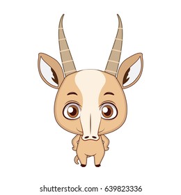 Cute stylized cartoon saiga antelope illustration ( for fun educational purposes, illustrations etc. )