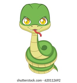 Cute stylized cartoon snake illustration ( for fun educational purposes, illustrations etc. )
