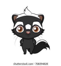 Cute stylized cartoon striped polecat ( zorilla ) illustration ( for fun educational purposes, illustrations etc. )