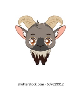 Cute stylized cartoon tahr illustration ( for fun educational purposes, illustrations etc. )