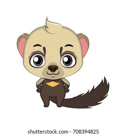 Cute stylized cartoon tayra illustration ( for fun educational purposes, illustrations etc. )