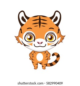 Cute stylized cartoon tiger illustration ( for fun educational purposes, illustrations etc. )