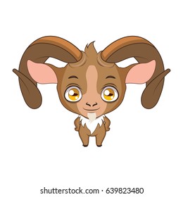Cute stylized cartoon urial illustration ( for fun educational purposes, illustrations etc. )