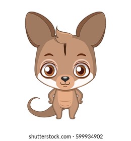 Cute stylized cartoon wallaby illustration ( for fun educational purposes, illustrations etc. )
