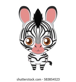 Cute stylized cartoon zebra illustration ( for fun educational purposes, illustrations etc. )