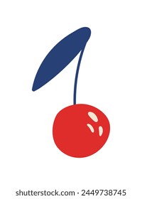 Guinda cereza estilizada. Ilustración aislada para su diseño