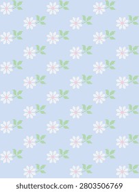 Cute stylized dotted flowers pattern design. Vector illustration.