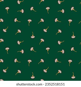 Cute stylized flower seamless pattern. Decorative naive botanical background. For fabric design, textile print, wrapping paper, cover. Vector illustration