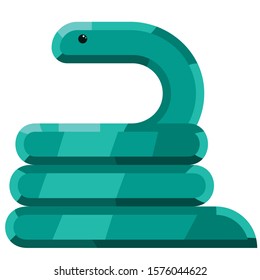 A cute and stylized green snake.