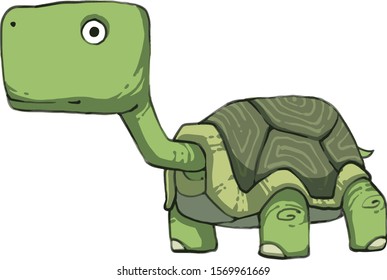 Cute Stylized Turtle Cartoon Vector