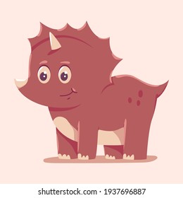 Cute styracosaurus vector cartoon dinosaur illustration isolated on background.