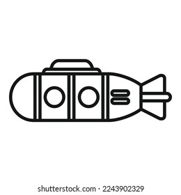Cute submarine icon outline vector. Sea bathyscaphe. Sub marine