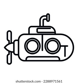 Cute submarine icon outline vector. Sea ship. Deep vehicle